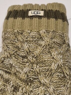 UGG Cable Knit Sock Slippers Rubber Tread